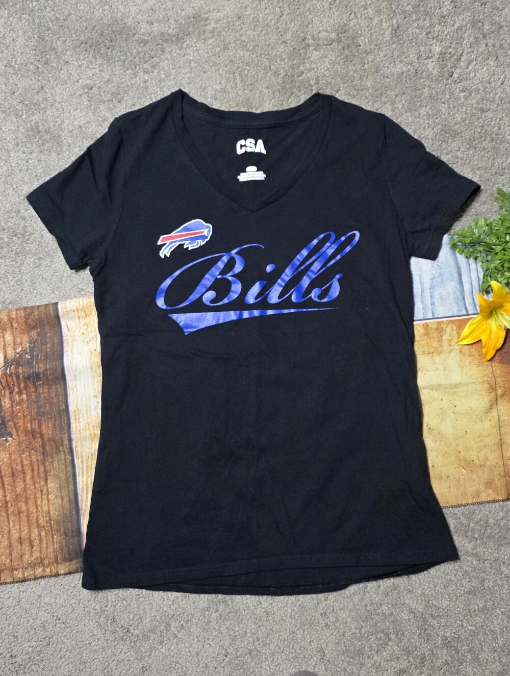 CSA Buffalo Bills Women's T Shirt NFL Fan Short Sleeve Top Size Small